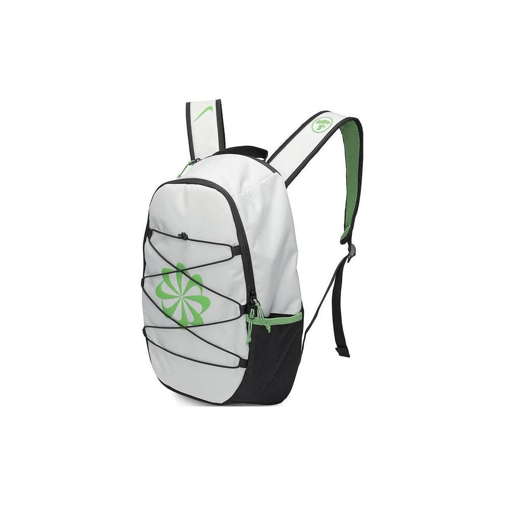 Nike Sports Leisure Logo Zipper Fabric Backpack Men Backpacks Gray Black FN0951020