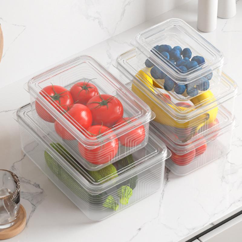 Small Food Preservation Boxes Refrigerator Frozen Meat Vegetable Fresh-Keeping Box Transparent Kitchen Sealed Storage Box