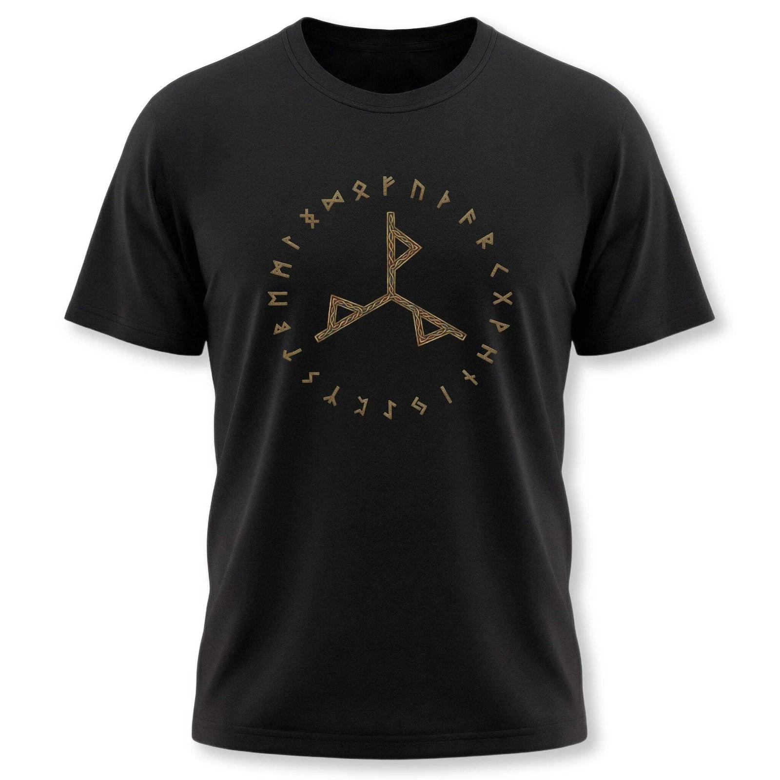 Norse Power Bind Rune T-Shirt | Elder Futhark Runes Viking Mythology Tee XL