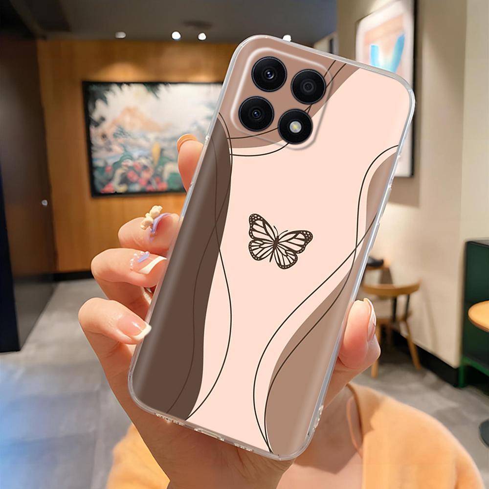 For Honor X8b X8a 4G LLY-LX1 LLY-LX2 CRT-LX1 Cute Cartoon Painted Phone Cover TPU Soft Clear Silicone Case On Honor X8a 4G Mask