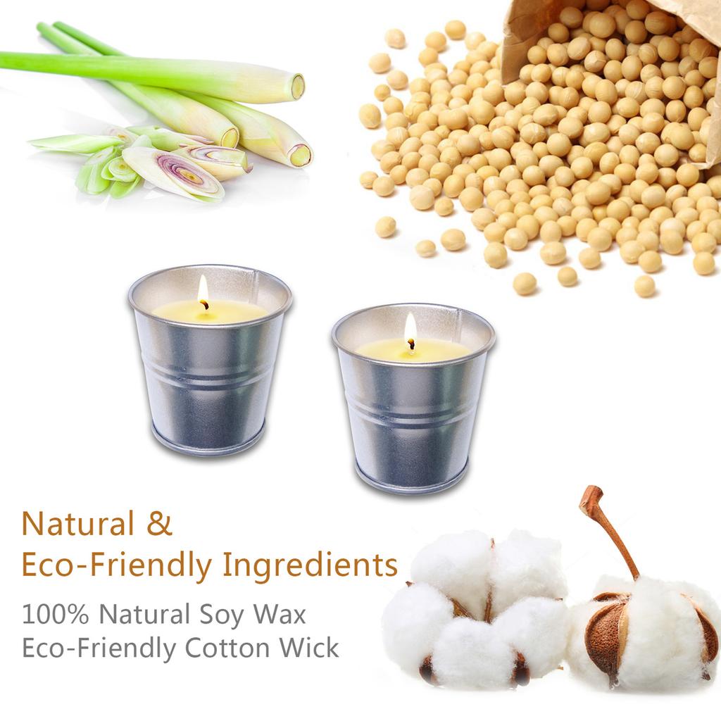 Set of 2 Outdoor Indoor Scented Candle Natural Wax Candle Set for Garden Yard Hausware Skeeter Repellents Candle
