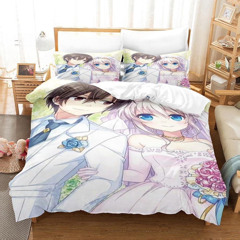 New 3D Print Anime Kawaii Girls Charlotte Bedding Set Single Twin Full Queen King Size Bed Set Adult Kid Bedroom Duvetcover Sets