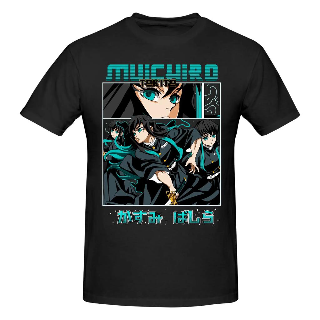 Demon Slayer T Shirts Cotton Tees Shirt Streetwear Round Neck Kokushibo Tokito Tshirt Casual Short Sleeve Clothing 2026 summer