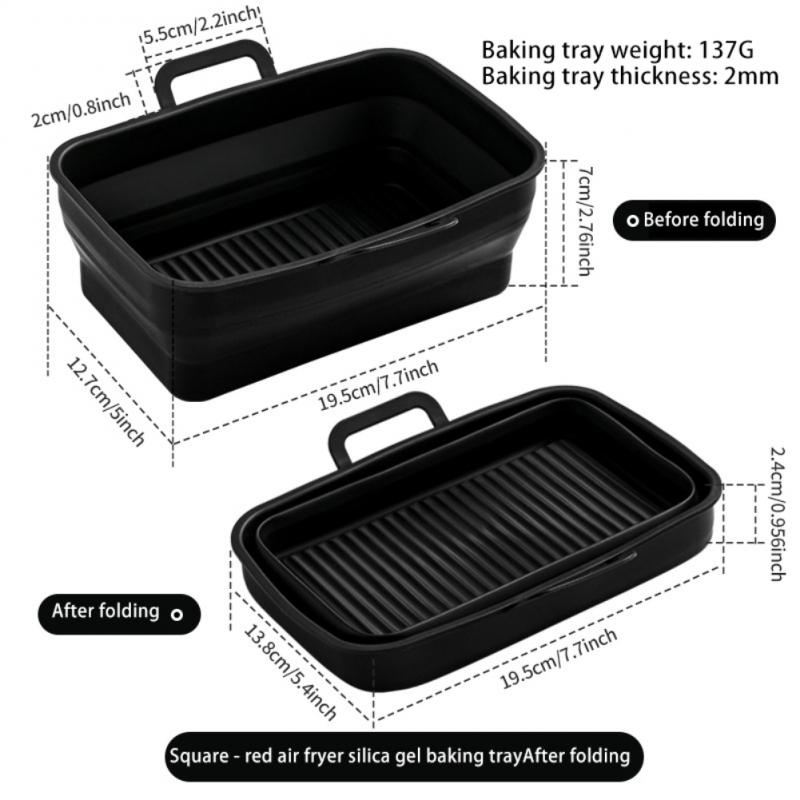 Liner Basket Replacement Reusable Square Replace Foldable For Cake Baking Cooking Pizza Kitchen Accessories Basket Mat Airfryer