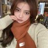 Cute Solid Color Plush Knitted Scarf Winter Warm Cold-proof Neck Guard Scarf Student Neckband Girly Fashion Mountaineering Glove