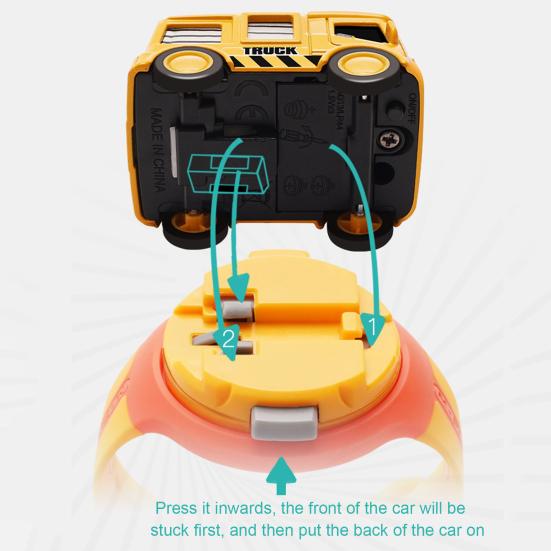 2-in-1 Mini Cartoon Car Analog Electronic Watch Ambulance City Truck Engineering Car Interactive Toy Lovely Children Mini Car Pull Back Toy
