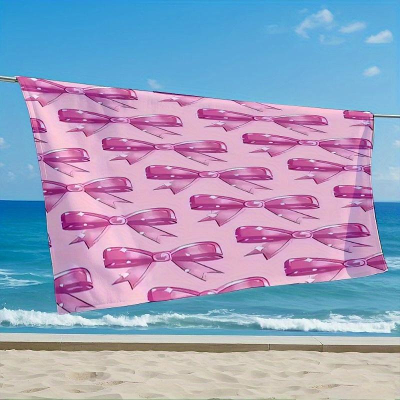 Fun Bow-Patterned Bath Towel Versatile for Pool Surfing Camping Yoga Beach Absorbency Gym Sweat Wiping Shower Room Use
