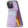 FIERRE SHANN For iPhone 16 Pro Max Case Card Holder Kickstand Leather RFID Blocking Back Cover