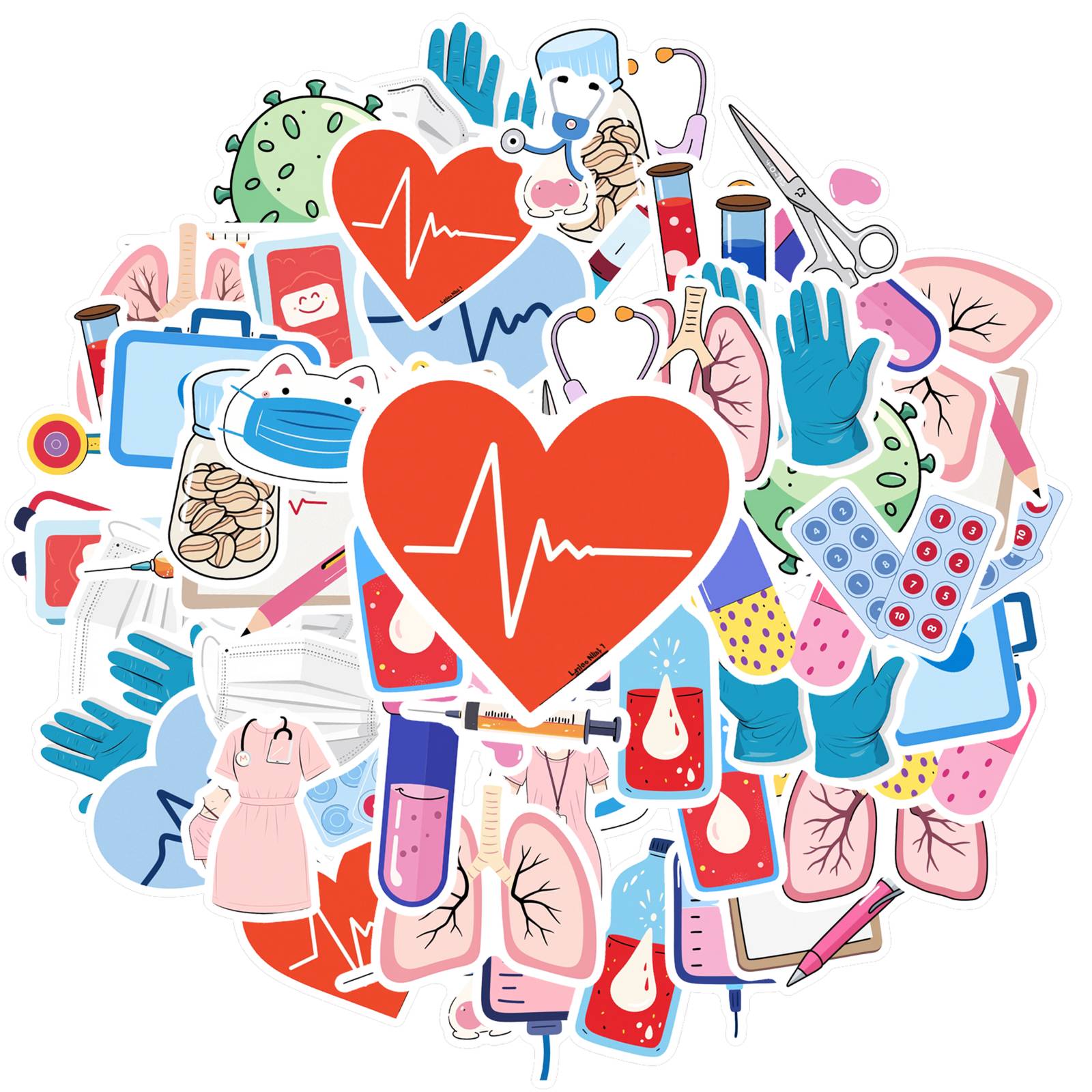 

35pcs Cartoon Stickers Playful Doctor Stickers Cartoon Stickers For DIY Phone Laptop Scrapbook Bike DIY Phone