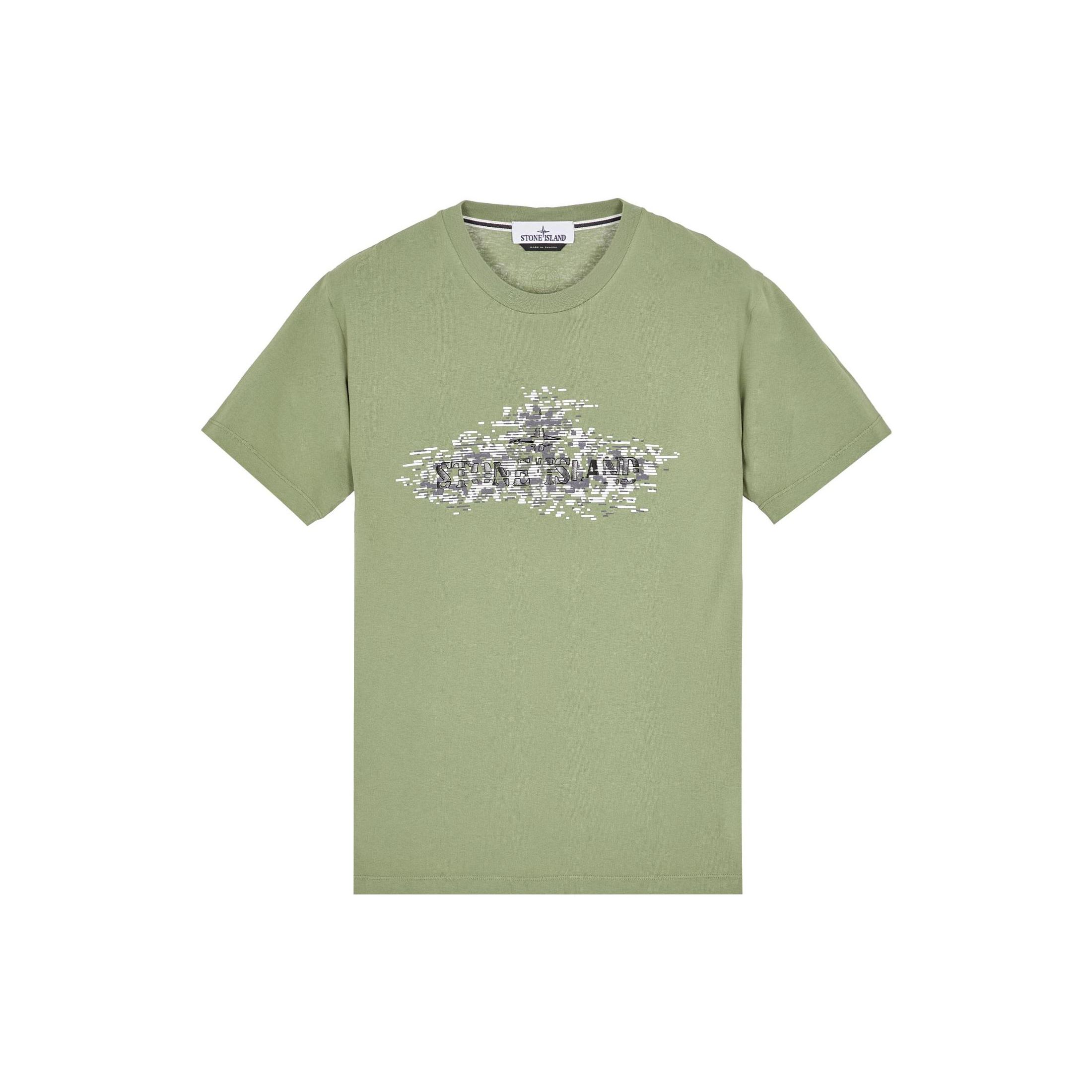 Stone Island Ss23 Solid Color Logo Print Short Sleeve T-Shirt Unisex Tops Military-Green 78152NS90-V0058 S