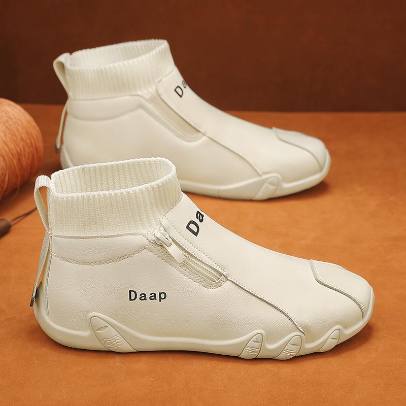Stivali da Lavoro Robusti alla Moda da Uomo, Scarpe da Esterno High-Top Antiscivolo, Scarpe da Ginnastica Antiscivolo per Escursionismo/Tempo Libero con Suola Spessa, Calzature per Avventure Urbane