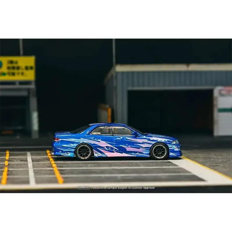 Tarmac Works *CHASE* 1:64 VERTEX Toyota Mark II JZX100 Blue Metallic Diecast Car Model Collection Toys
