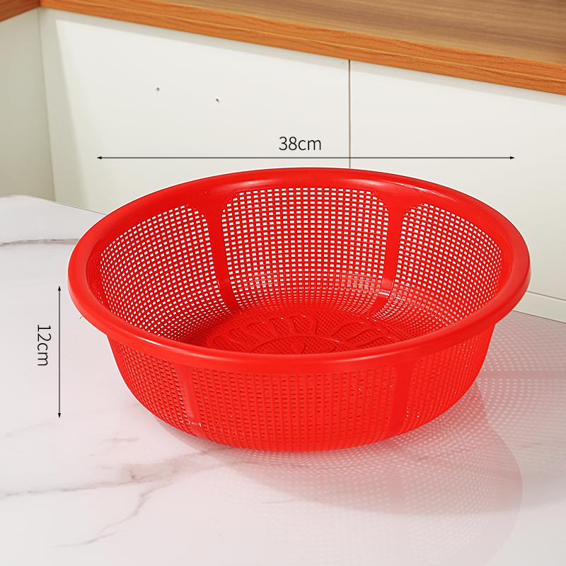 Large Size Plastic Drain Basket Kitchen Vegetable Washing Basket Hollow Out Fruit Basket Round Sieve Rice Cleaning Basket