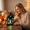 Halloween Wooden Decoration Pumpkin House Tabletop Ornament for Party Decor