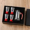 Household light luxury Baijiu cup gold foil wine dispenser spirit cup gift box set crystal cup shelf wholesale