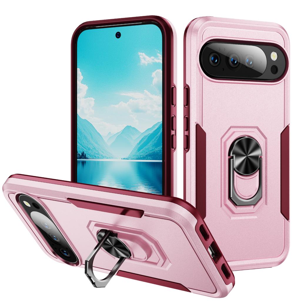 For Google Pixel 10/10 Pro Case Military Grade Ring Kickstand PC+TPU Phone Cover