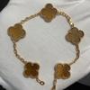 Nuova Versione Bracciale Quadrifoglio Cinque Fiori Agata Rossa Naturale Madreperla Bianca Bracciale da Donna Bracciale Laser