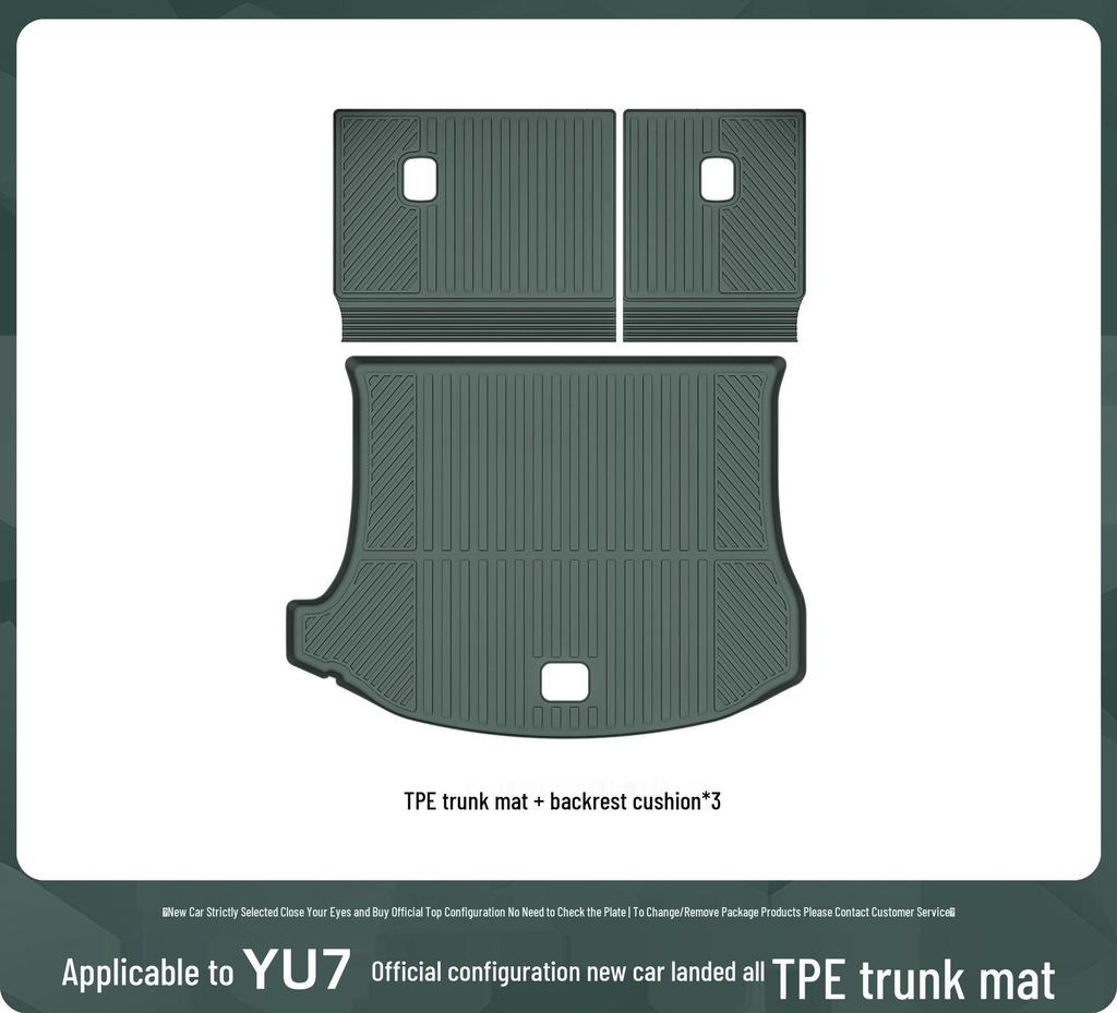Compatible Xiaomi YU7 Trunk and Backrest Non-Slip Mats - Interior Protection Accessories.