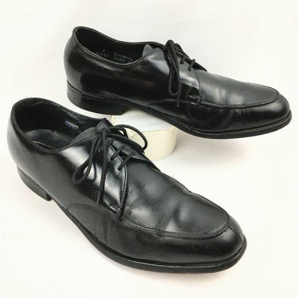 

80s 1984 Vintage FLORSHEIM U-Tip Goodyear Business Shoes Black size 9D 26.5-27.0 Men s