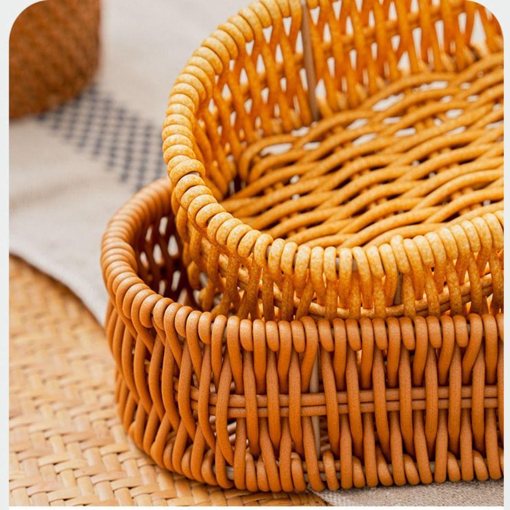Handgeflochtene Rattan Weide Geflochtene Servierkörbe Rattan Korb Restaurant Serviertisch Tischaufsteller