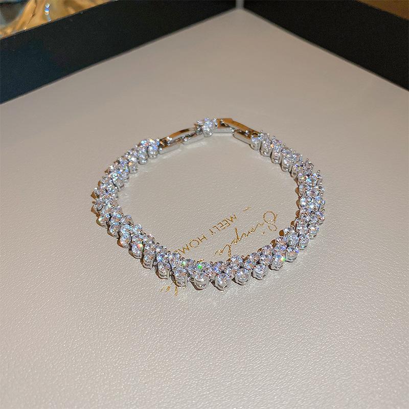 New super flash zircon splicing buckle bracelet fashion temperament bracelet versatile jewelry women