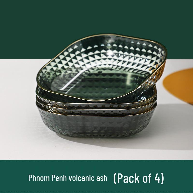 Nordic Luxury Bone Dish: Small Gold-Rimmed Snack & Fruit Plate, New Model.