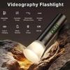 Videography Flashlight 2000mAh Rechargeable Photography Light with Easy Operating
