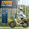 Electric Bicycle Adult Vitilan 20" 750W Motor Foldable Ebike Top Speed 40Km/h 48V 20AH Max Range 80Km 7 Speed U7