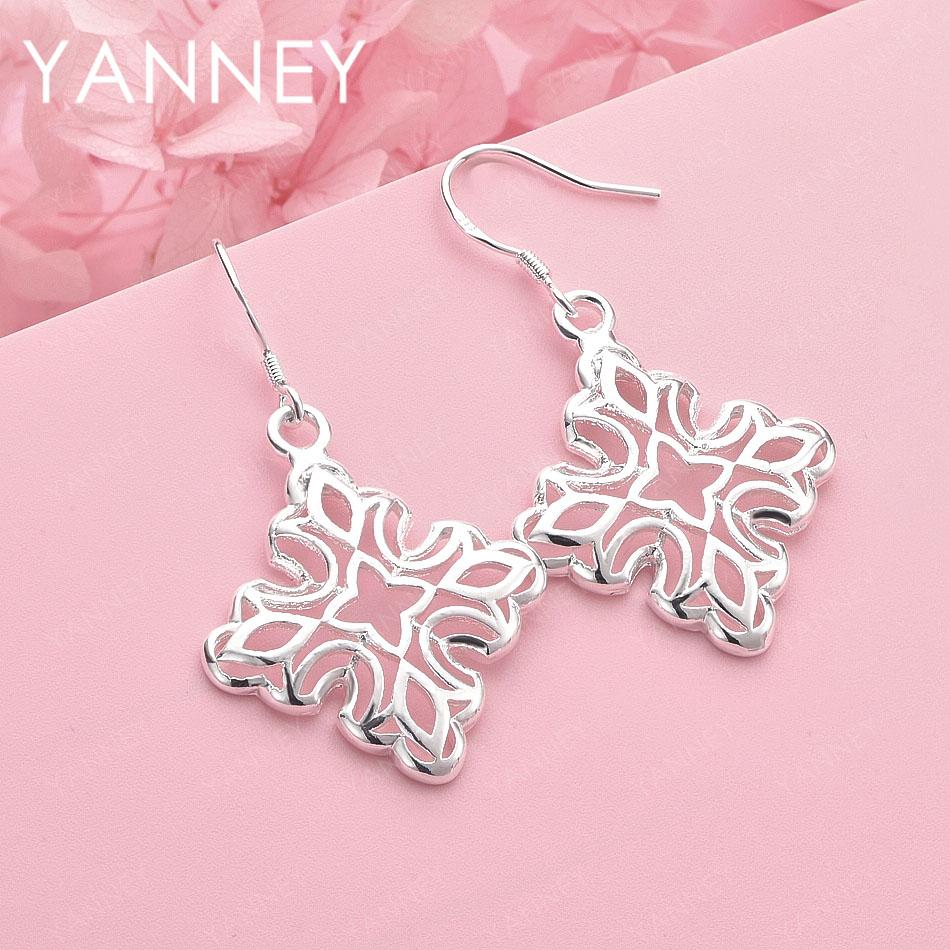 

Charm 925 Sterling Silver Delicate Square Cross Drop Earrings Women s Fashion Jewelry Wedding Accessories