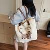 Large Capacity Tote Bag Women's 2025 Autumn New Korean Version Fashion Cartoon Canvas Bag Casual Commuter Shoulder Bag