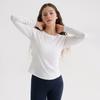 Swt25052-02 Soft Touch Round Long Sleeve Off-White
