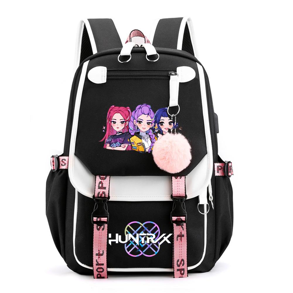 Anime Niedlicher Cartoon K-Pop Bedruckter Rucksack Schultasche für Teenager Schüler Mädchen Junge Bücherrucksack Große Kapazität Wasserdicht Reisetasche Kindergeschenk Rucksack