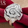 925 Sterling Silver Rose Ring Fashion Wedding Jewelry