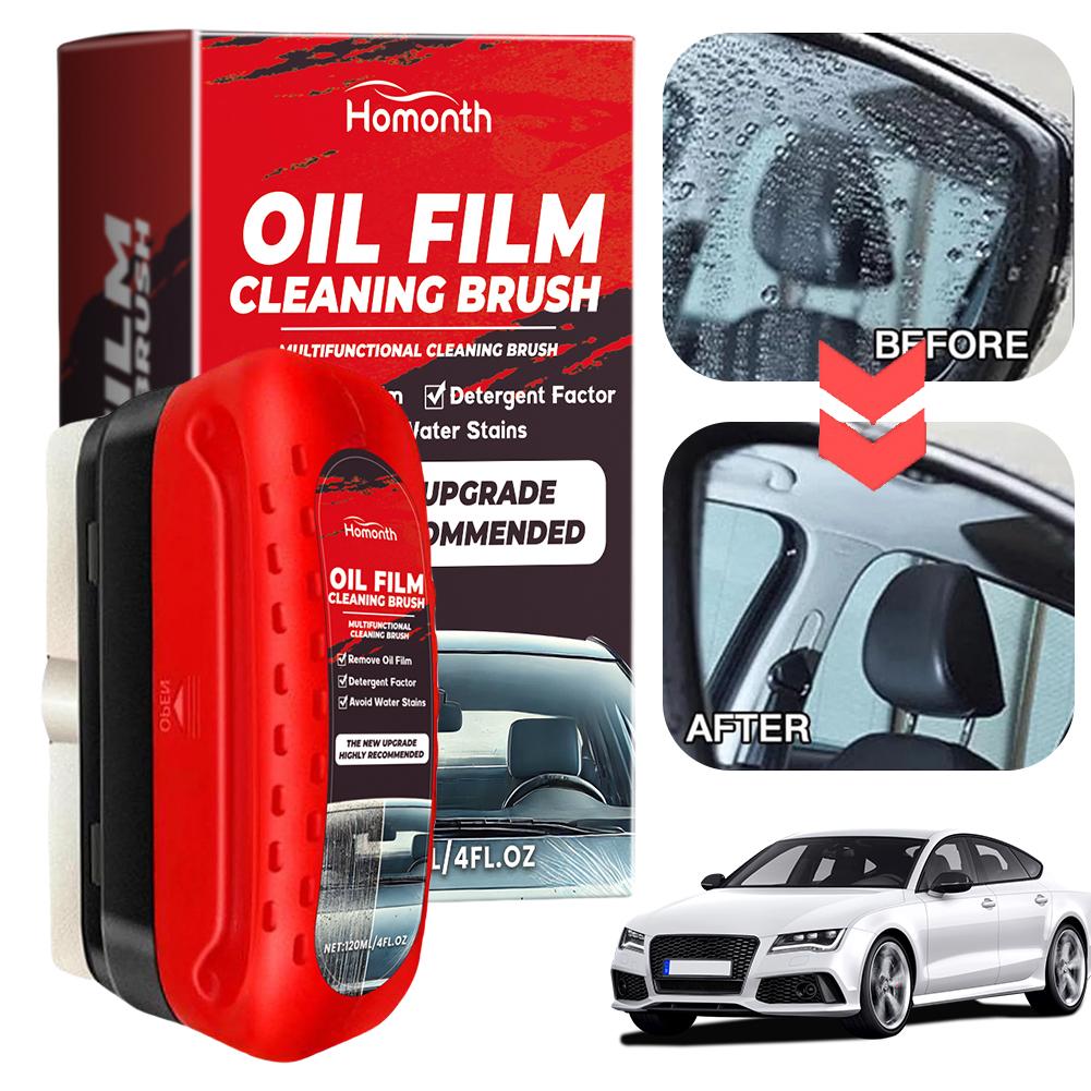 Car Glass Oil Film Remover Glass Cleaning Board Hydrophobic Windshield Oil Film Cleaning Brush Stain Remover Auto Detailing Tool