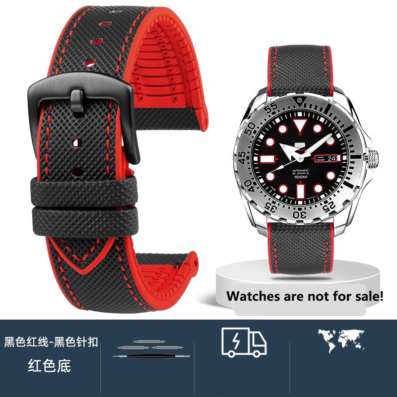 20mm 21mm 22mm 23mm 24mm Unisex Hochwertiges Nylon-Gummi-Unterband Wasserdichtes Uhrenarmband für jede Uhrenmarke Herrenarmband