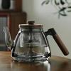 Hanyou Dual-Use Glass Teapot with Walnut Wood Handle