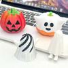 3D Printed Pumpkin Figurines Halloween Ghost Pumpkin Man Spiral Cone Helix Screw Rotating Pyramid Desk Ornaments Halloween Decor