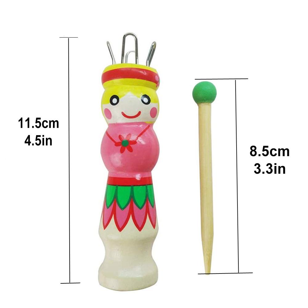 Bambola di Legno per Lavorazione a Mano Maglia Dolly Filato Lana Lavoratore a Maglia Pittura a Mano Creatore di Corde Intrecciate Strumento per Lavorare a Maglia Fai da Te Accessori Fai da Te per la Casa