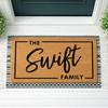 Family Name Doormat Personalized Last Name Welcome Mat Front Door Entryway Rug Non Slip Coir Look New Home Gift