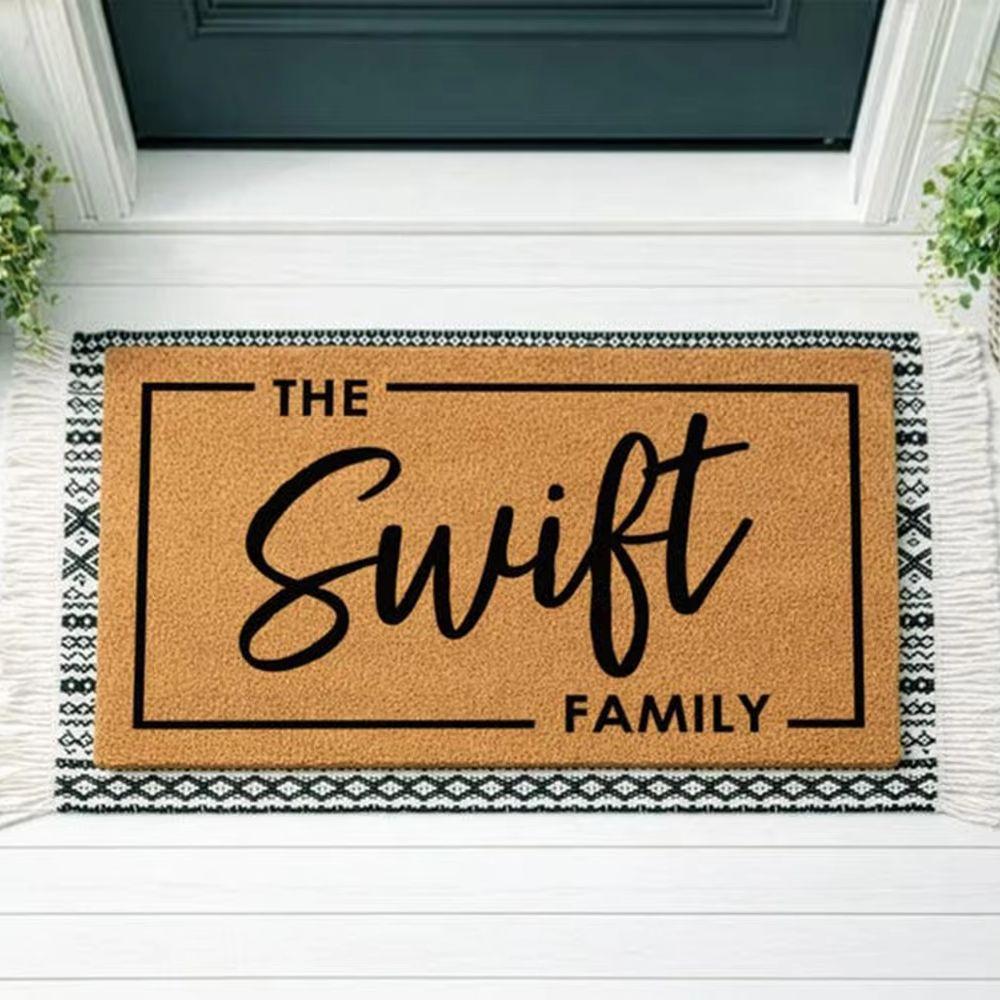 Familienaam Deurmat Gepersonaliseerde Achternaam Welkomstmat Voordeur Entree Tapijt Antislip Kokosvezel Look Nieuw Huis Cadeau 40cmx60cm