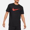 Nike Solid Color Large Logo Print Crew Neck Short Sleeve Retro American T-Shirt Men Tops Black BV0628-010