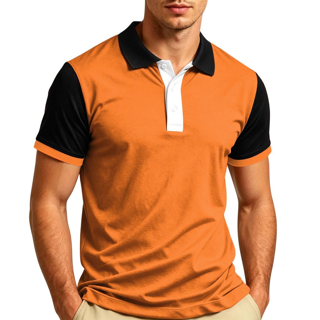 Maglietta Polo Casual da Uomo a Manica Corta con Collo T-shirt Tessuto Leggero Traspirante Morbido Top Estivo
