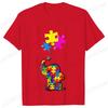 Funny Elephant Autism Awareness T-shirt for Women Acceptance Neurodiversity Summer Shirts Hip Hop Streetwear Short Sleeve Tees