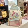 Schoolbag, Japanese-style schoolbag for women, INS style, simple color-blocking, elementary school school pain bag, trendy, fashionable, sweet