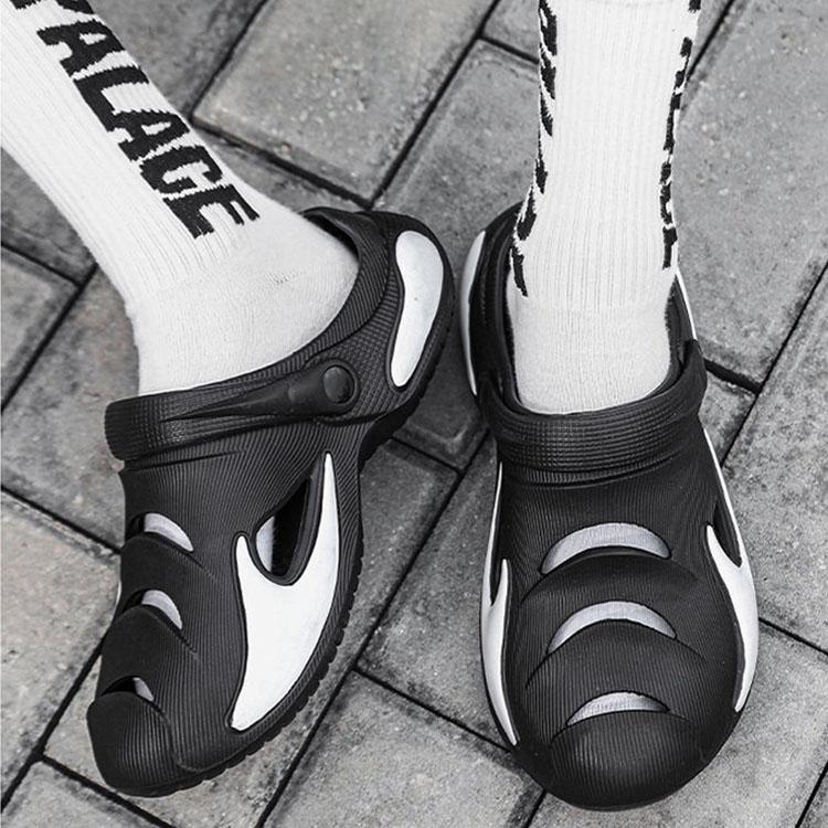 Cave Shoes Men's Summer Outer Wear Beach Anti-slip Slippers Thick Bottom Super Soft Wrapped Toe Sandals Dual Purpose