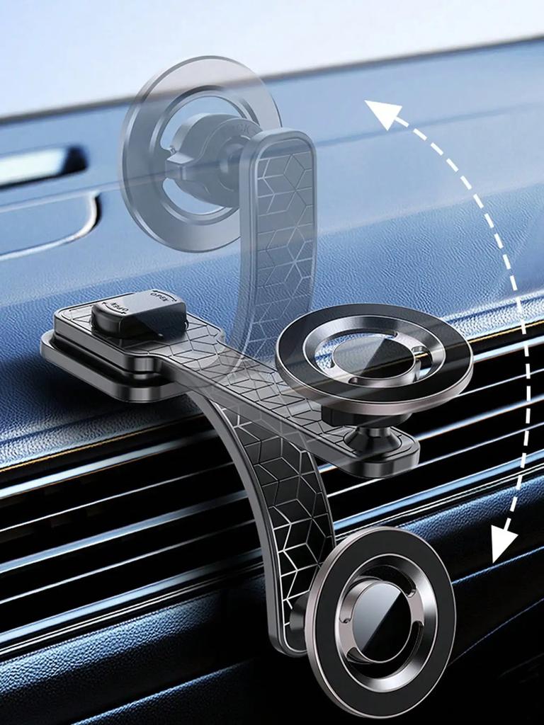 Flexible Magnetic Car Phone Mount – Adjustable Aluminum Alloy Arm, 360° Rotation, Universal Fit for iPhone & All Smartphones