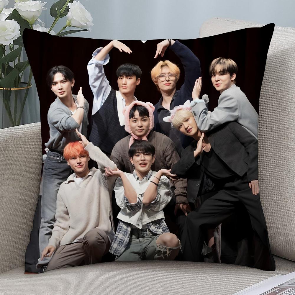 Kpop A-AteezS Pillow Case Short Plush Pillow Covers Sofa Decorative Gift Home Double-sided Printing Cushion Cover