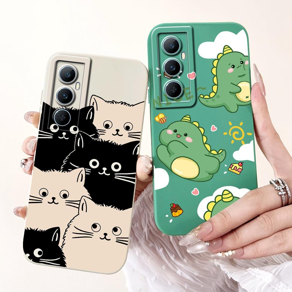 Funda For Realme C65 RMX3910 Back Cover For Realme C65 4G Case Shockproof Luxury Flowers Cute Cartoon Cool Silicone Bumper Coque