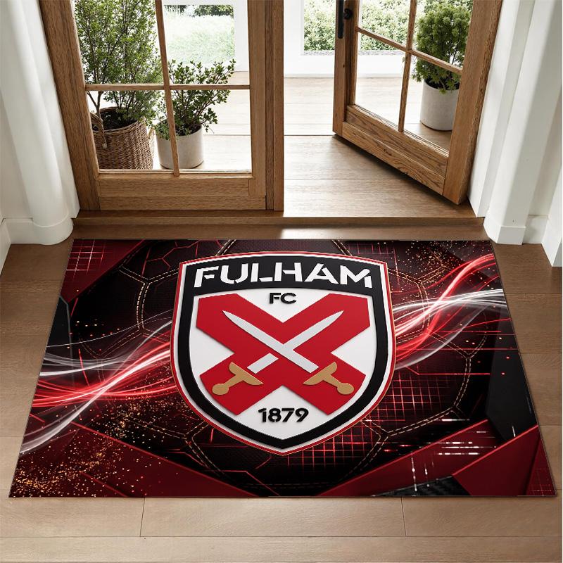 Fulham Voetbal Design Kristalfluweel Tapijt Zacht Decoratief Matje voor Slaapkamer Entree