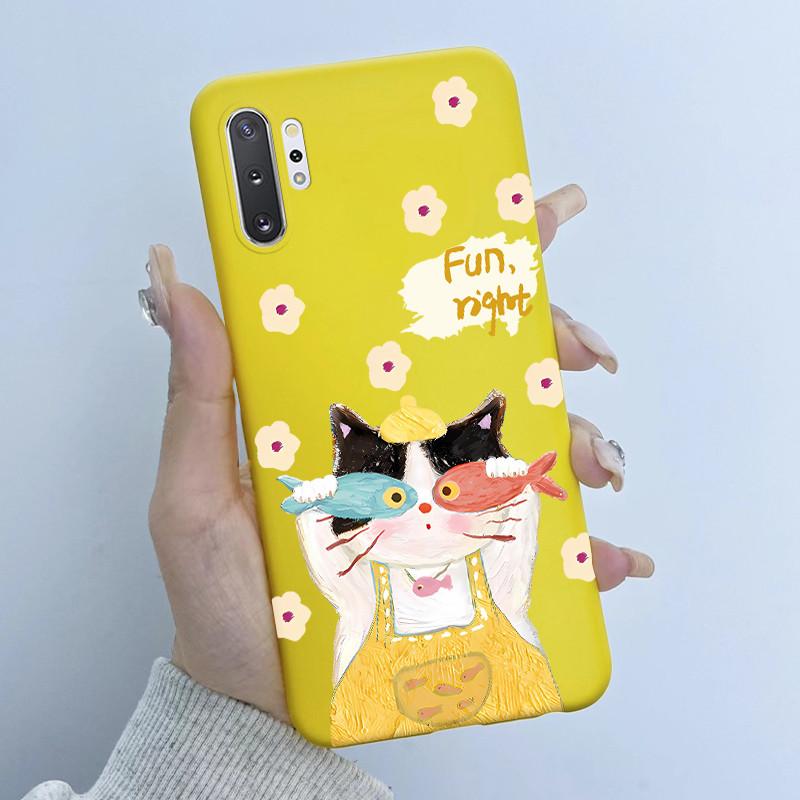 For Samsung Galaxy Note 10 Plus N970F N975F Phone Case Butterfly Flower Girl Design Soft Silicone TPU Back Housing Note10 Covers